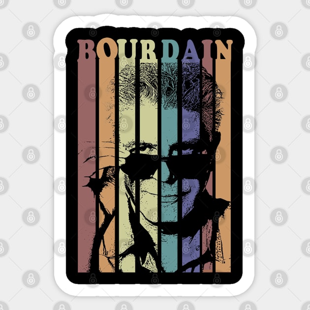 bourdain sunglasses//Retro Art Sticker by 9ifary